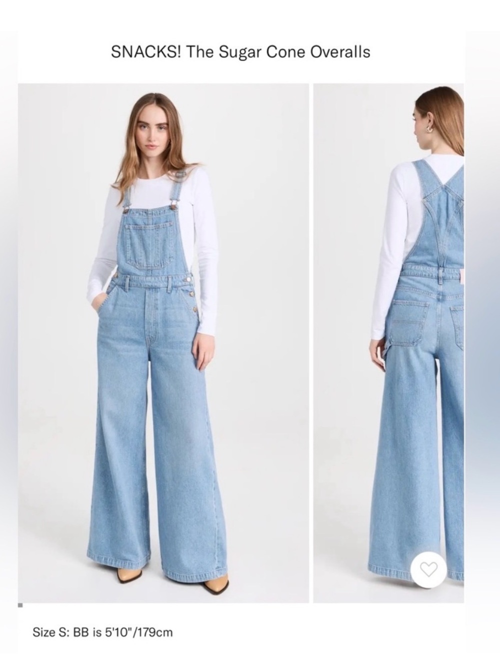 The SNACKS Suger Overalls - Light Blue Wide-Leg Women’s Jeans